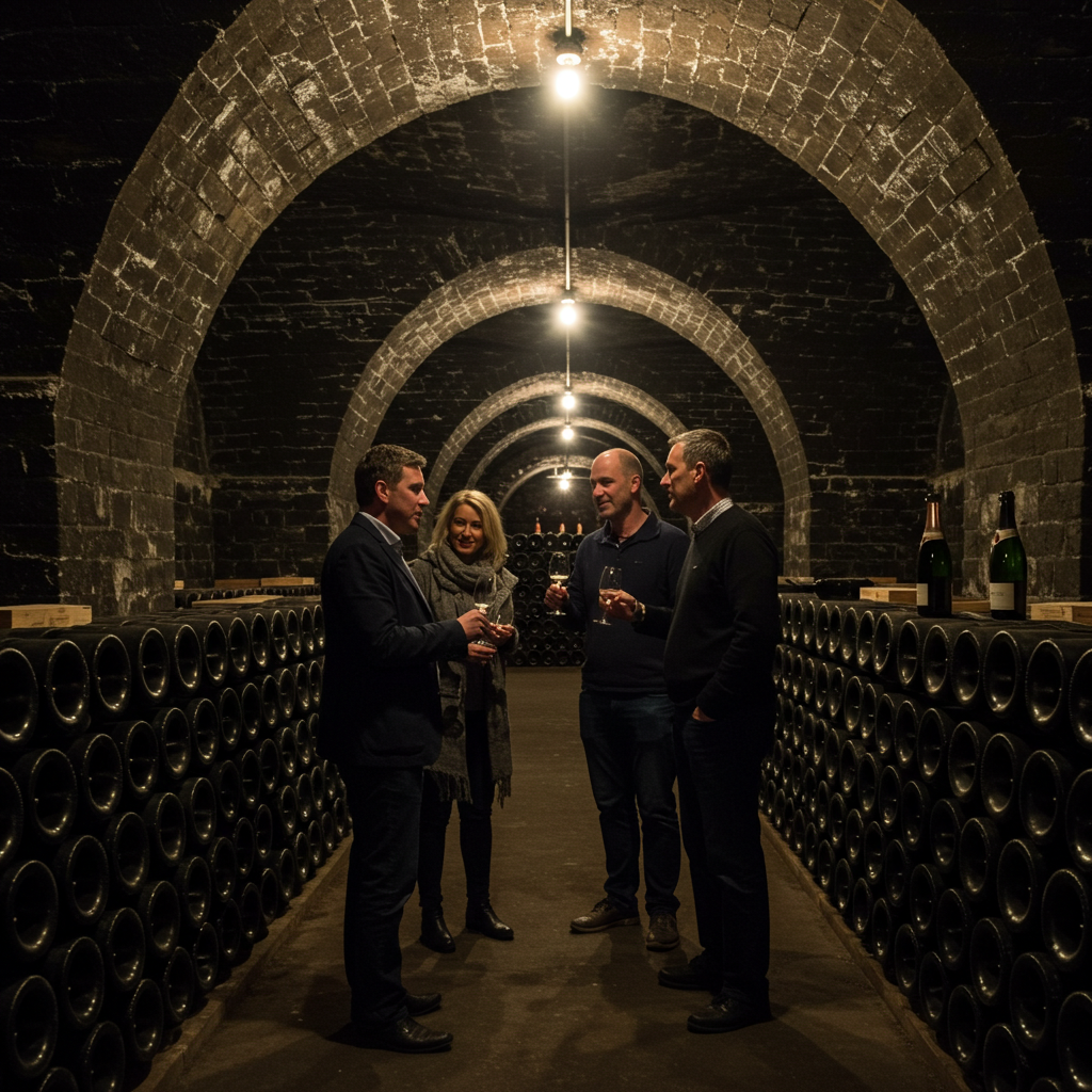 Private champagne cave tour in exclusive French wine cellar