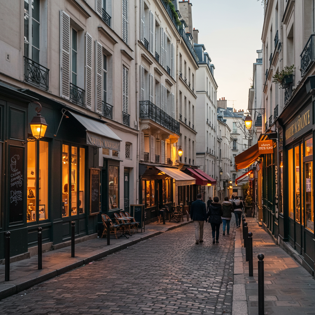 Safe neighborhood in Paris during evening hours for tourists